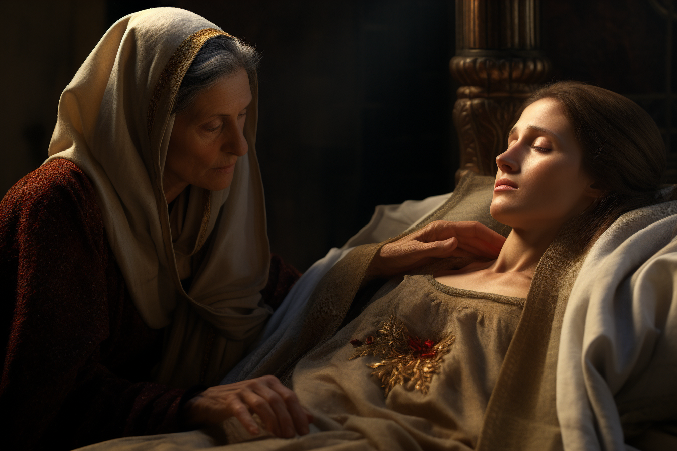 St. Frances of Rome caring for a sick woman 