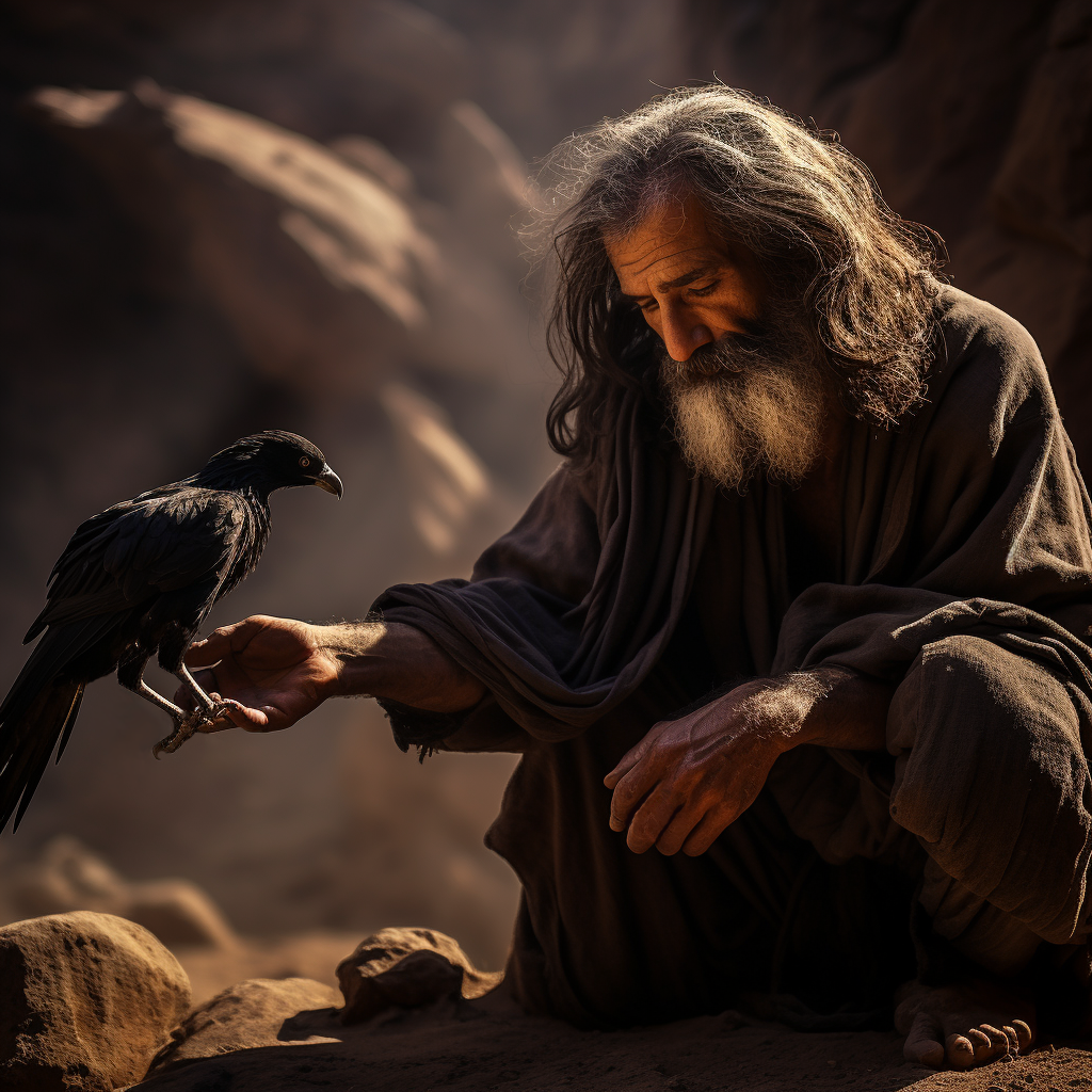 St. Paul the Hermit receiving food from a raven 